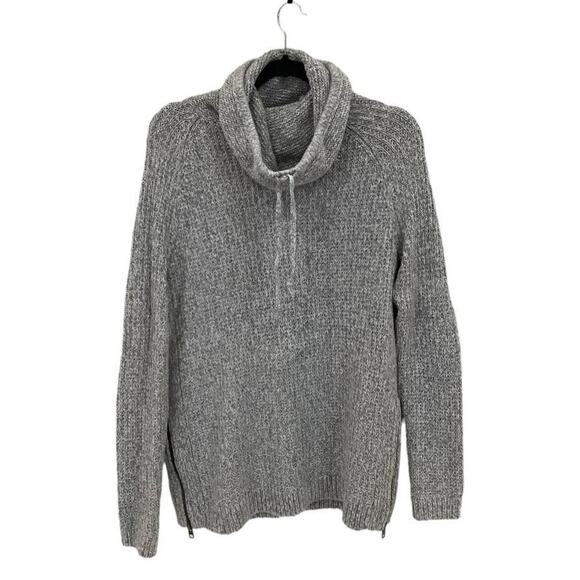 Athleta Borealis Cowl Neck Sweater Gray Long Sleeve Knit Wool  Boucle Size Small - Picture 2 of 12